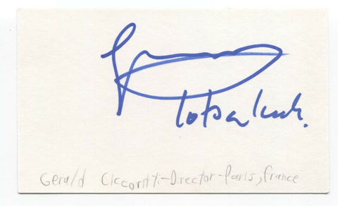 Jerry Ciccoritti Signed 3x5 Index Card Autograph Signature Director