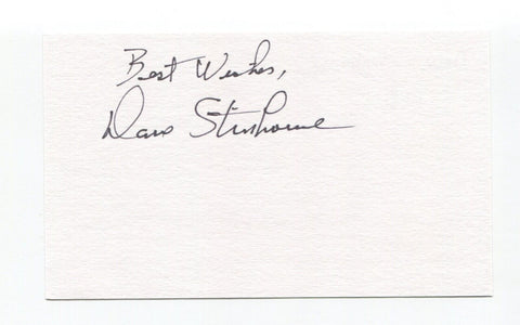 Dave Stenhouse Signed 3x5 Index Card Autographed Baseball Washington Senators