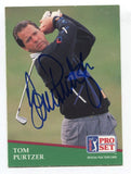 1991 Pro Set PGA Tour Golf Tom Purtzer Signed Card Autographed Signature #112