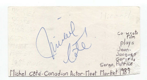 Michel Cole Signed 3x5 Index Card Autographed Actor Meet Market