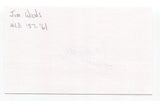 Jim Woods Signed 3x5 Index Card Autograph Baseball MLB Phillies and Sportscaster