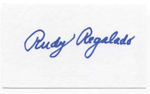 Rudy Regalado Signed 3x5 Index Card Baseball Autographed Cleveland Indians