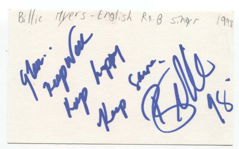 Billie Myers Signed 3x5 Index Card Autographed Signature Singer Kiss The Rain