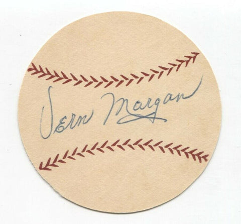 Vern Morgan Signed Paper Baseball Autographed Signature Chicago Cubs