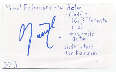 Yurel Echezarrata Signed 3x5 Index Card Autograph Actor The West Side Story