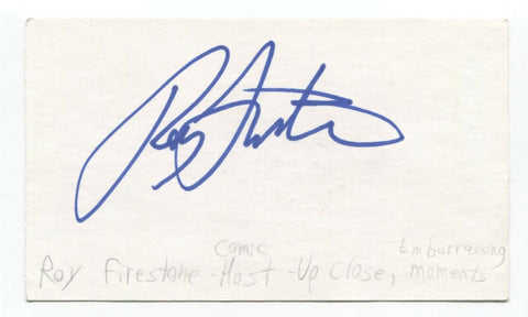 Roy Firestone Signed 3x5 Index Card Autographed Comedian David Letterman Show