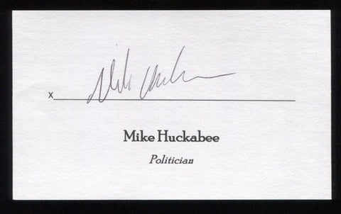 Mike Huckabee Signed 3x5 Index Card Autographed Signature Politician