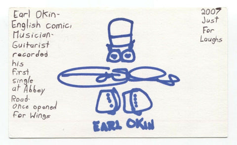 Earl Okin Signed 3x5 Index Card Autograph Signature Musician Singer