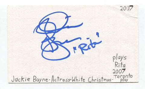 Jackie Bayne Signed 3x5 Index Card Autographed Actress Backstreet Justice