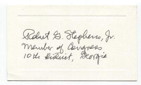 Robert Grier Stephens Jr. Signed Card Autographed Signature Politician