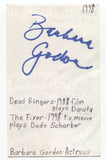 Barbara Gordon Signed 3x5 Index Card Autographed Signature Actress Dead Ringers