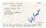 Emily Rozek Signed 3x5 Index Card Autographed Actress Wicked