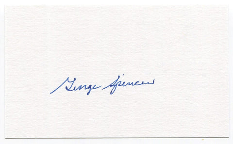 George Spencer Signed 3x5 Index Card Autographed Baseball New York Giants