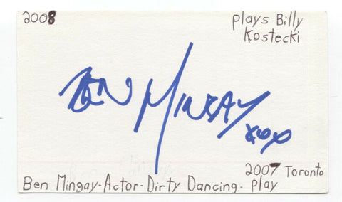 Ben Mingay Signed Index 3x5 Card Autographed Signature Actor Wonderland