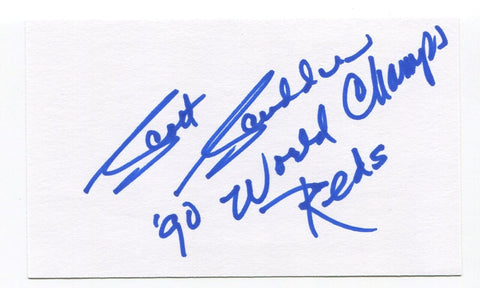 Scott Scudder Signed 3x5 Index Card Autographed Baseball 1990 Cincinnati Reds