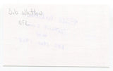 Bob Whitlow Signed 3x5 Index Card Autograph Football NFL Detroit Lions