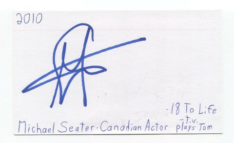 Michael Seater Signed 3x5 Index Card Autographed Signature Actor