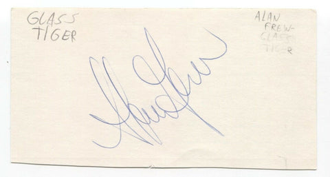 Glass Tiger - Alan Frew Signed 3x5 Index Card Autographed Signature Band