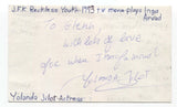 Yolanda Jilot Signed 3x5 Index Card Autographed Signature Actress