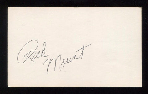 Rick Mount Signed 3x5 Index Card Autographed Signature Basketball 