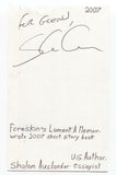 Shalom Auslander Signed 3x5 Index Card Autographed Signature Author Writer