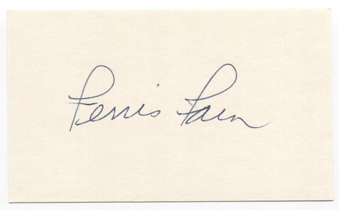 Ferris Fain Signed 3x5 Index Card Baseball Autographed Signature Athletics