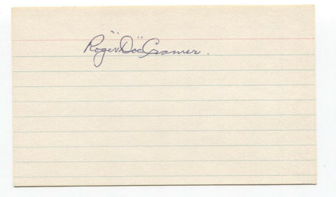 Roger "Doc" Cramer Signed 3x5 Index Card Baseball Autographed Signature Yankees