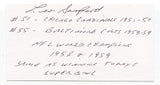 Leo Sanford Signed 3x5 Index Card Autographed NFL Football 1958 Baltimore Colts