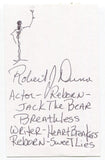 Robert "Bobby" Dunn Signed Cut 3x5 Index Card Autographed Actor Jack The Bear