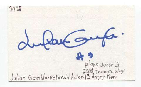 Julian Gamble Signed 3x5 Index Card Autographed Signature Actor Gotham Batman