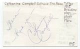 Catherine Campbell Signed 3x5 Index Card Autographed Signature Wonder Woman