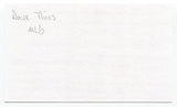 Dave Thies Signed 3x5 Index Card Autograph Baseball 1963 Kansas City Athletics