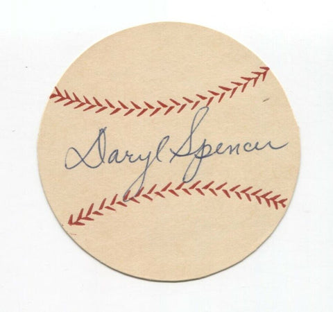 Daryl Spencer Signed Paper Baseball Autograph Signature New York Giants