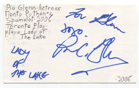 Pia Glenn Signed 3x5 Index Card Autograph Actress Law And Order Hannah Montana