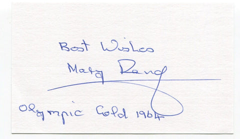 Mary Rand Signed 3x5 Index Card Autographed 1964 Olympic Gold Medalist Track