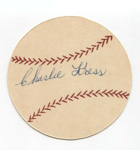 Chuck Kress Signed Paper Baseball Autographed Signature Brooklyn Dodgers