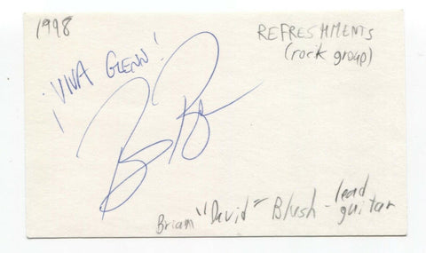 The Refreshments - Brian David Blush Signed 3x5 Index Card Autographed Signature