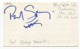 Paul Spong Signed 3x5 Index Card Autographed Signature Trumpeter The Who