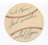 Ted Lepcio Signed Paper Baseball Autographed Signature Boston Red Sox