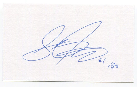 Steve Janaszak Signed 3x5 Index Card Autographed NHL Hockey Men's 1980 Gold