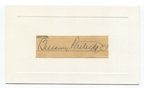Bellamy Partridge Signed Card Cut Autographed Signature Author