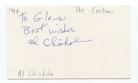 The Contours - Al Chisholm Signed Index 3x5 Card Autographed Signature Band