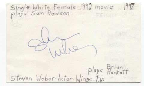 Steven Weber Signed 3x5 Index Card Autograph Signature Actor Wings