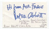 Roger Abbott Signed 3x5 Index Card Autograph Signature Royal Canadian Air Farce