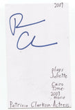 Patricia Clarkson Signed 3x5 Index Card Autographed Signature The Untouchables