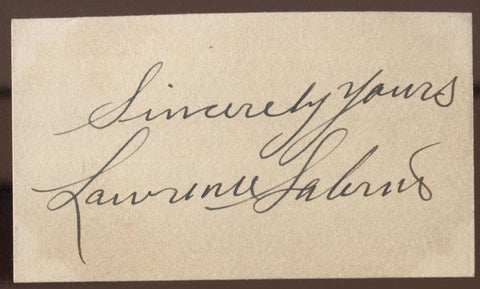 Lawrence Salerno Signed Card  Autographed  Orchestra AUTO Vintage Signature