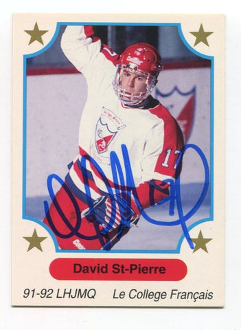 1991 7th Inning Sketch David St. Pierre Signed Card Hockey Autograph AUTO #145