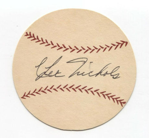 Chet Nichols Signed Paper Baseball Autographed Signature Milwaukee Braves