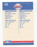 1987 Fleer Russ Morman Signed MLB Baseball RC Card Autographed AUTO #645