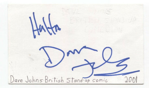 Dave Johns Signed 3x5 Index Card Autographed Comedian Actor I, Daniel Blake